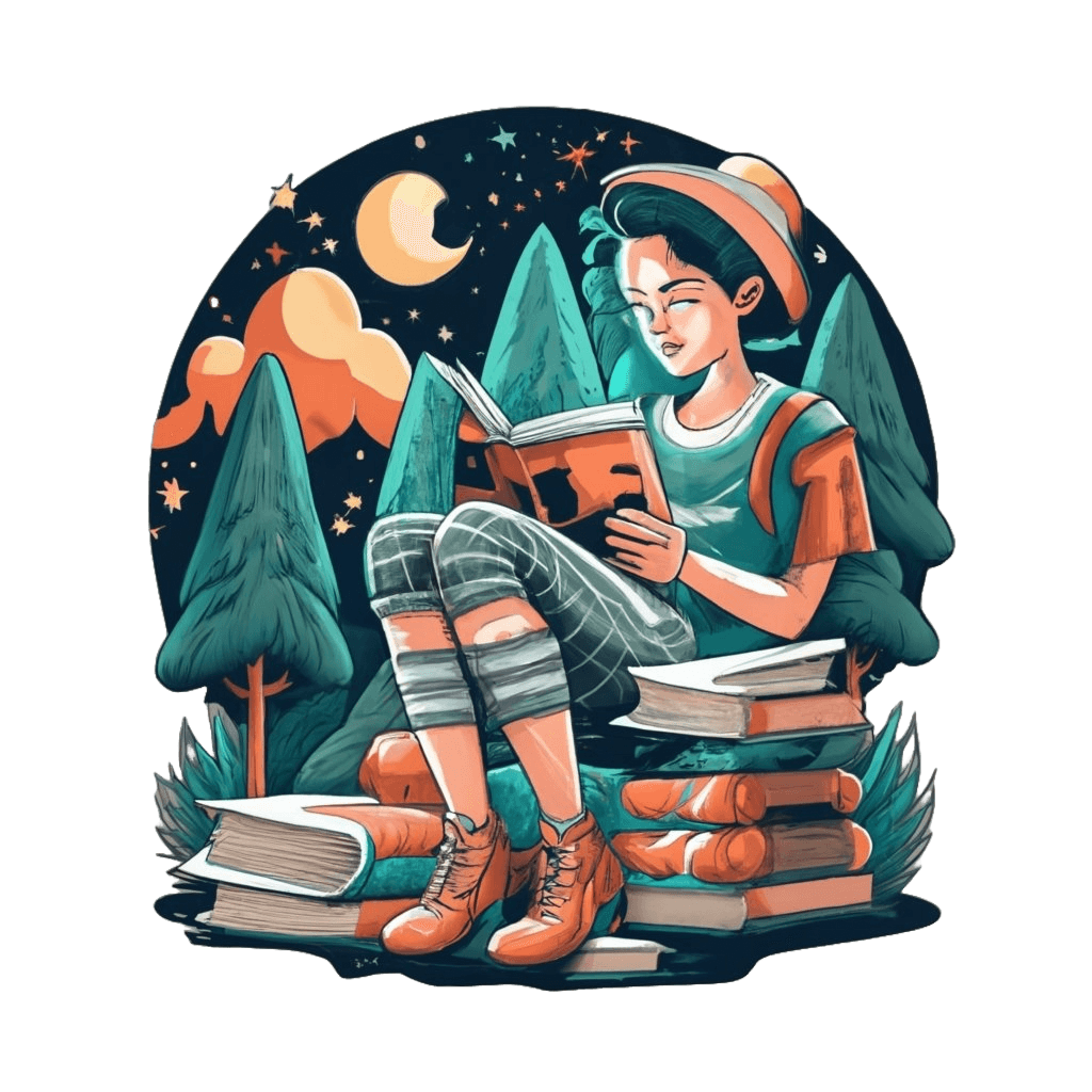 kid reading a book